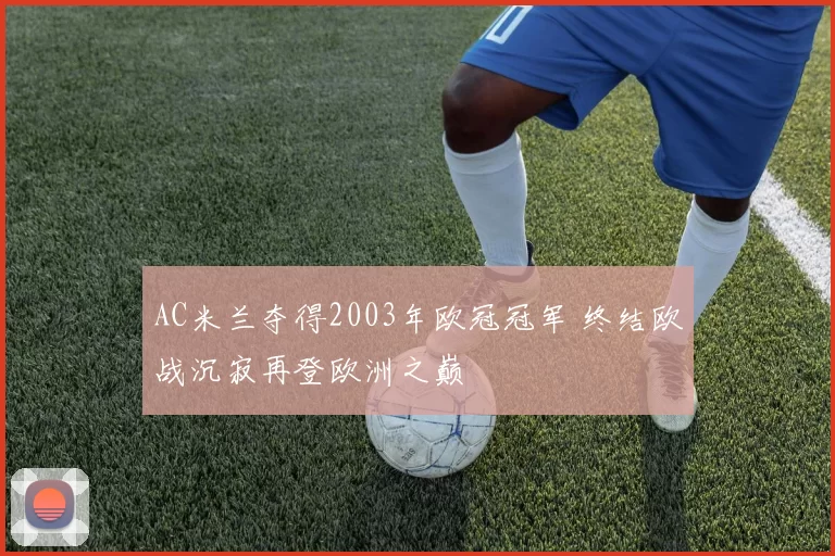 AC米兰夺得2003年欧冠冠军 终结欧战沉寂再登欧洲之巅